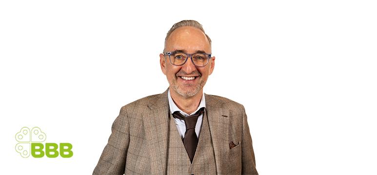 Portretfoto Henk Vermeer met partijlogo BBB