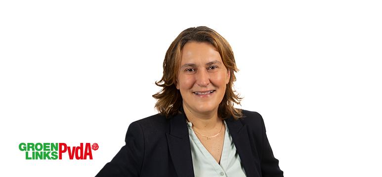 Portretfoto Kati Piri met partijlogo GroenLinks-PvdA