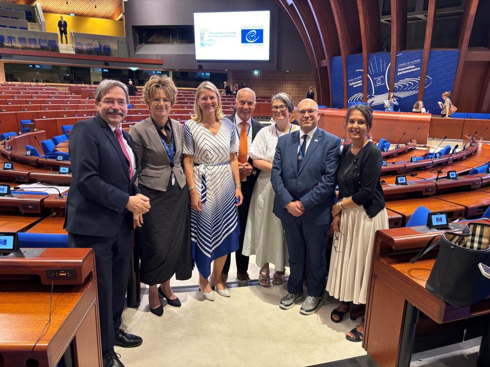 De delegatie van PACE in Straatsburg. 