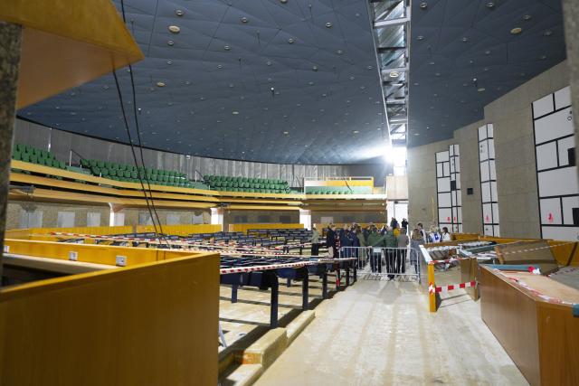 De plenaire zaal op het Binnenhof. 