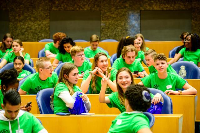 Scholieren tijdens het Nationaal Jeugddebat 2019